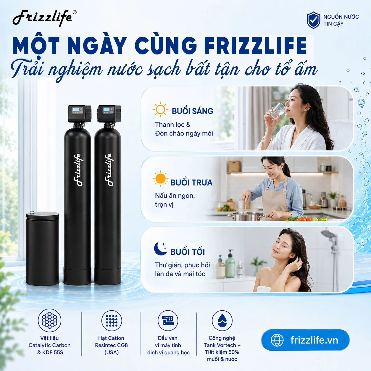 Giải pháp xử lý nước tổng Frizzlife – Thiết kế riêng cho nguồn nước tại Việt Nam