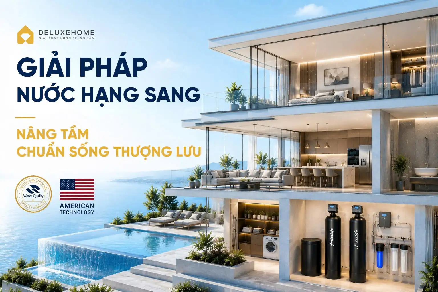 Hệ thống lọc nước gia đình xử lý nguồn nước theo chất lượng đầu vào