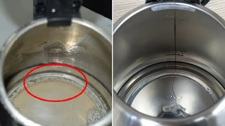Cặn bẩn vàng ở đáy ấm siêu tốc