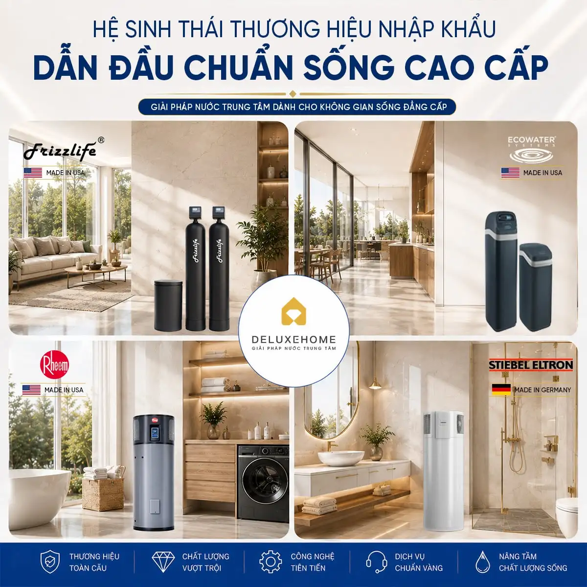 Lưu ý khi thiết kế hệ thống nước trung tâm cho biệt thự