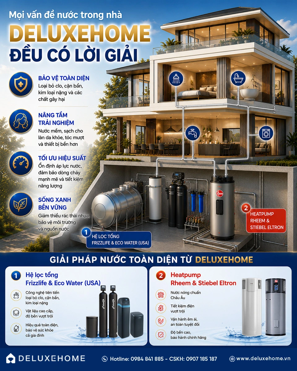 Giải pháp lọc tổng đầu nguồn – Lá chắn toàn diện từ Deluxe Home