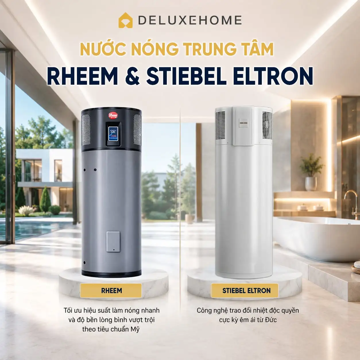 Heatpump – Giải pháp nước nóng tiết kiệm cho biệt thự hiện đại